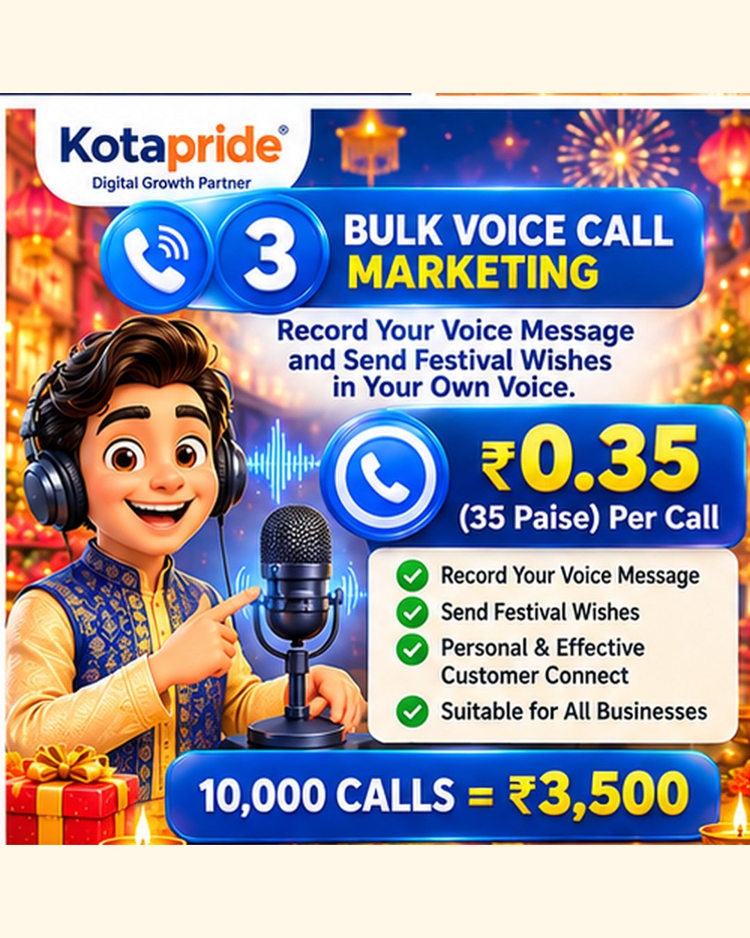 Kotapride bulk voice call marketing promotion